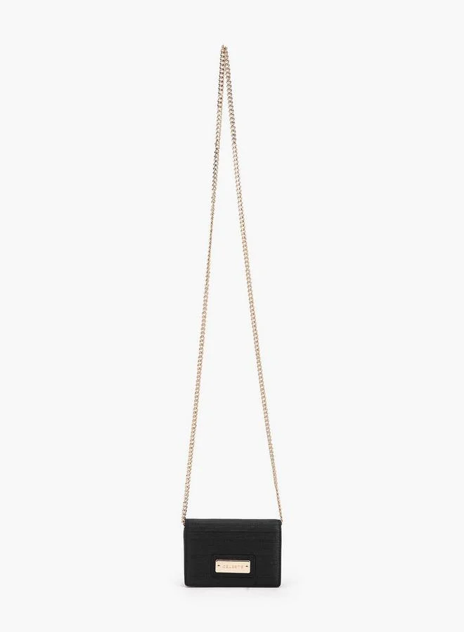 سيليست Textured Crossbody Bag With Chain Strap Ramadan Collections